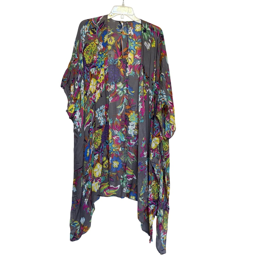 Saachi Floral Kimono‎ Wrap Open Front Cover Up One Size NEW Festival Boho Resort